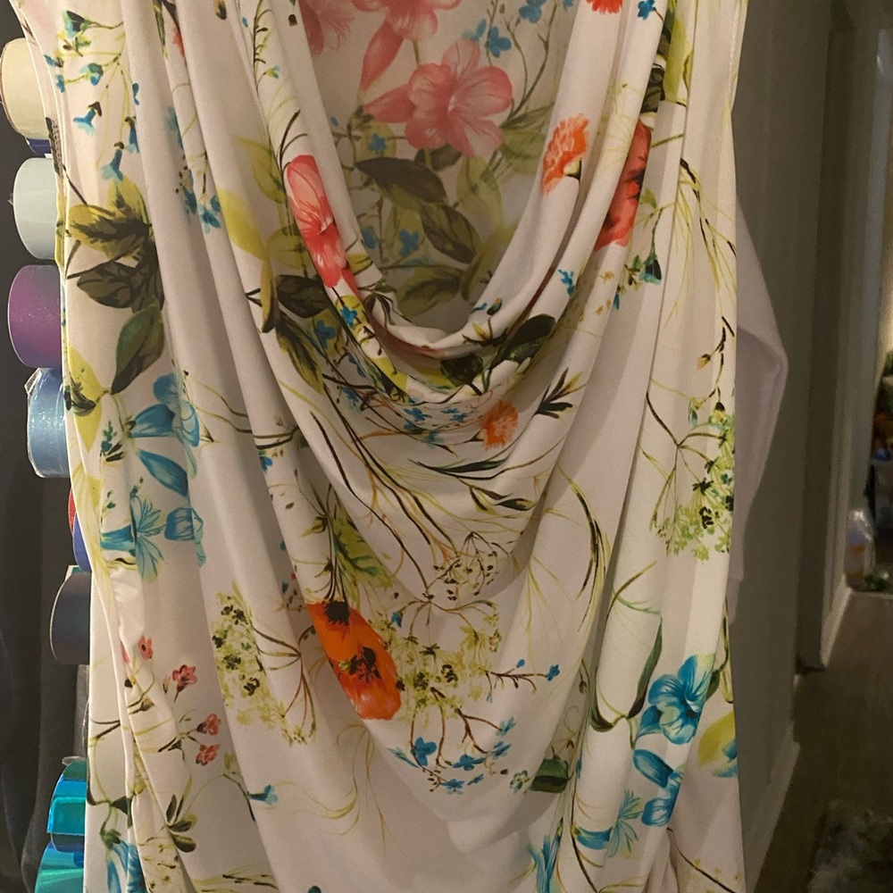 Floral Cowl Neck Top